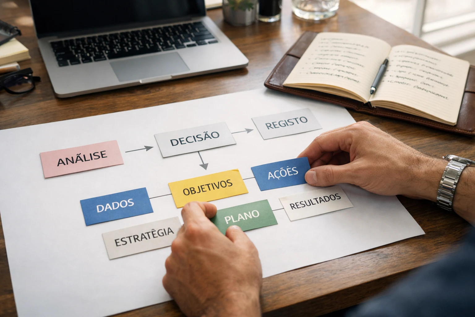 Planeamento de estrategia de value betting com notas e fluxograma